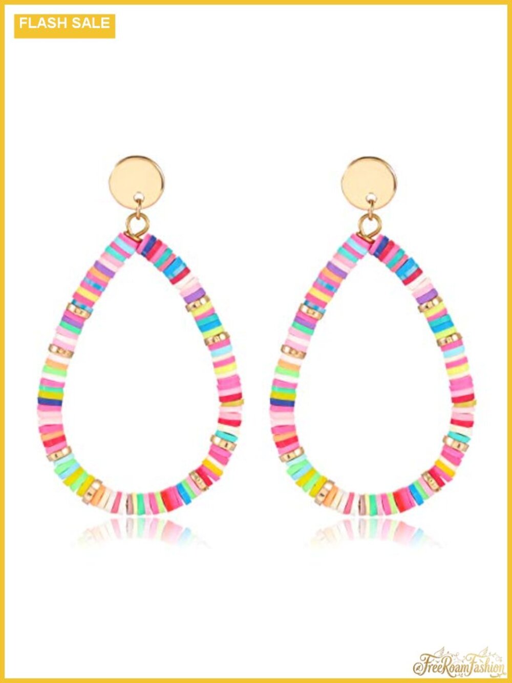 Heishi Bead Drop Dangle Earrings Women Lightweight Teardrop Summer Beach Jewelry